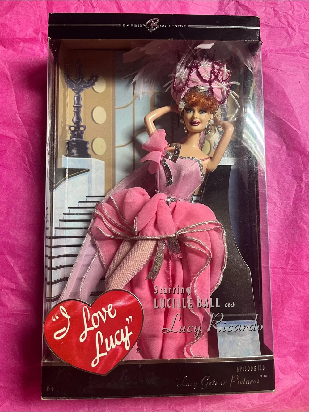 Mattel I Love Lucy Lucille Ball Pink Showgirl Doll